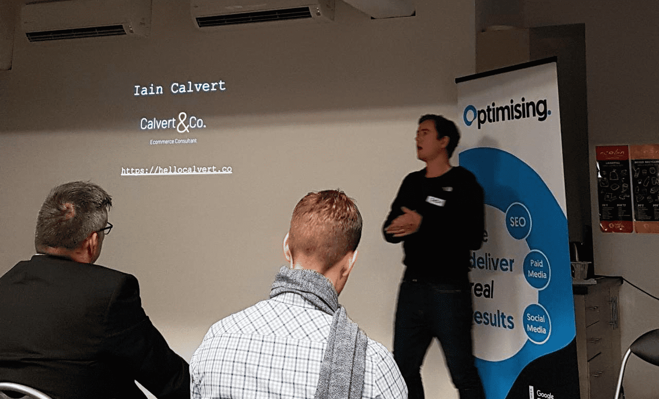 Iain Calvert presenting at the SEO Melbourne Meetup