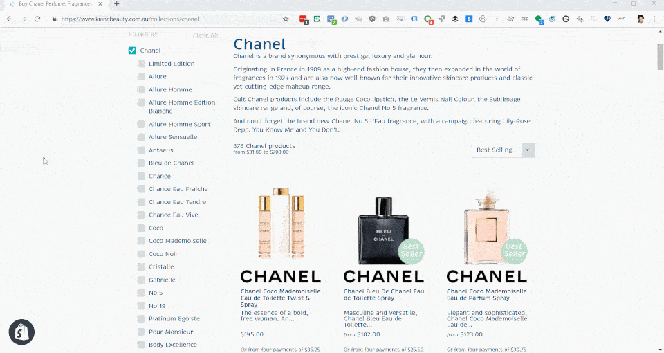 Kiana Beauty Chanel Collections